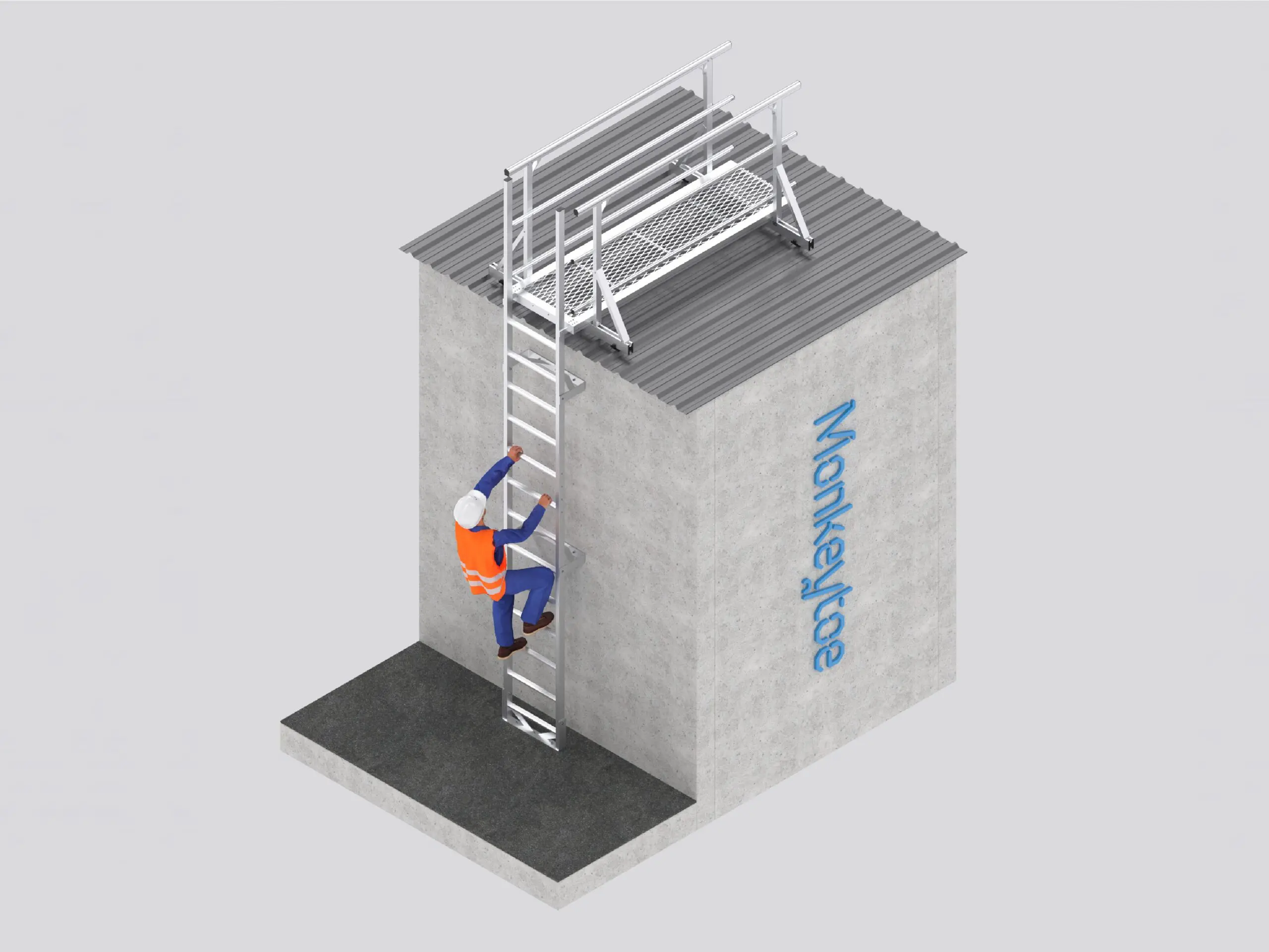 Non Caged Ladder With Walk-off